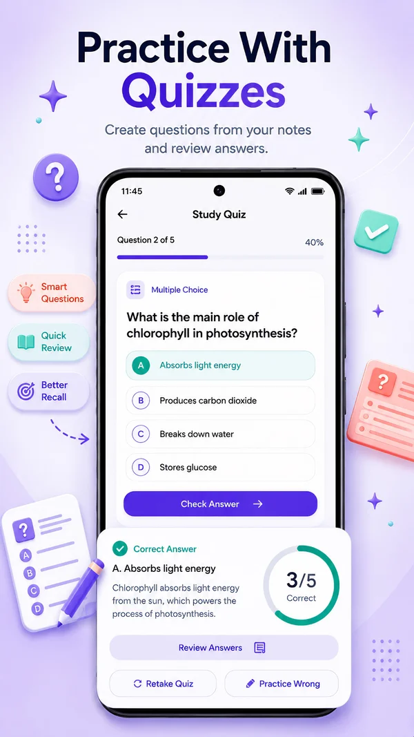 Studiva quiz practice screenshot.