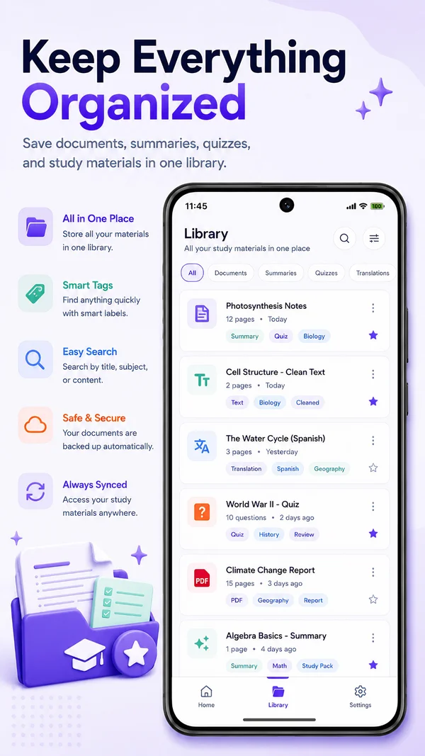 Studiva library organization screenshot.